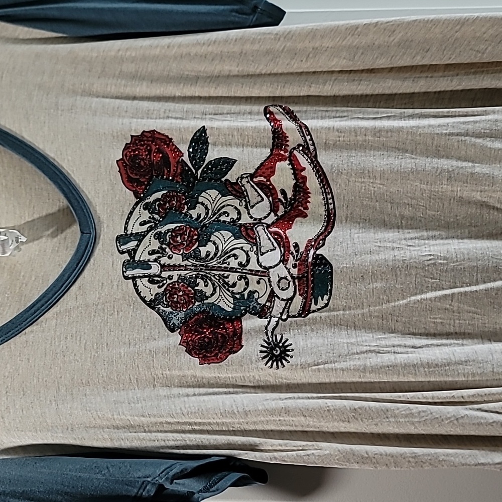 Boots and rose shirt